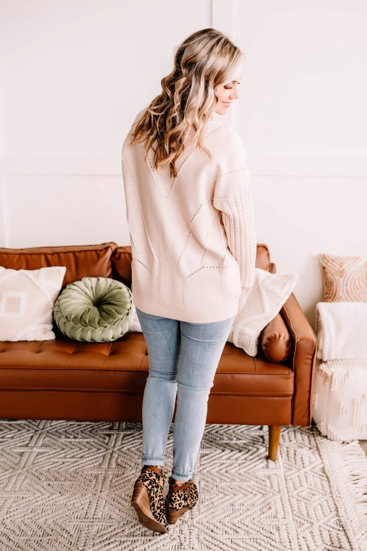 No Ship Drop Ship You Are So Beautiful Lace Sweater In Natural New Arrivals 12 No Ship Drop Ship You Are So Beautiful Lace Sweater In Natural New Arrivals