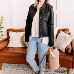 No Ship Drop Ship New Arrivals Back In Black Classic Denim Jacket