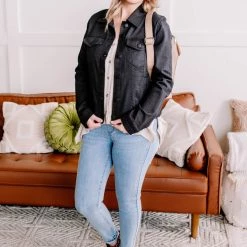 No Ship Drop Ship New Arrivals Back In Black Classic Denim Jacket