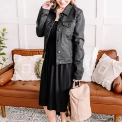 No Ship Drop Ship New Arrivals Back In Black Classic Denim Jacket