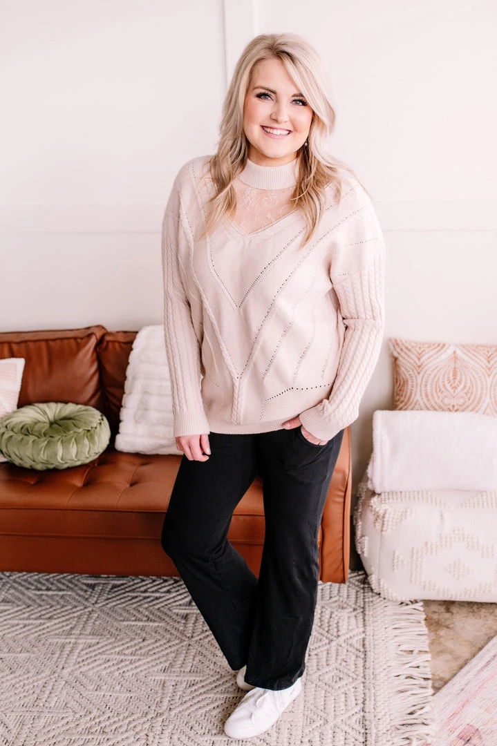 No Ship Drop Ship You Are So Beautiful Lace Sweater In Natural New Arrivals 5 No Ship Drop Ship You Are So Beautiful Lace Sweater In Natural New Arrivals