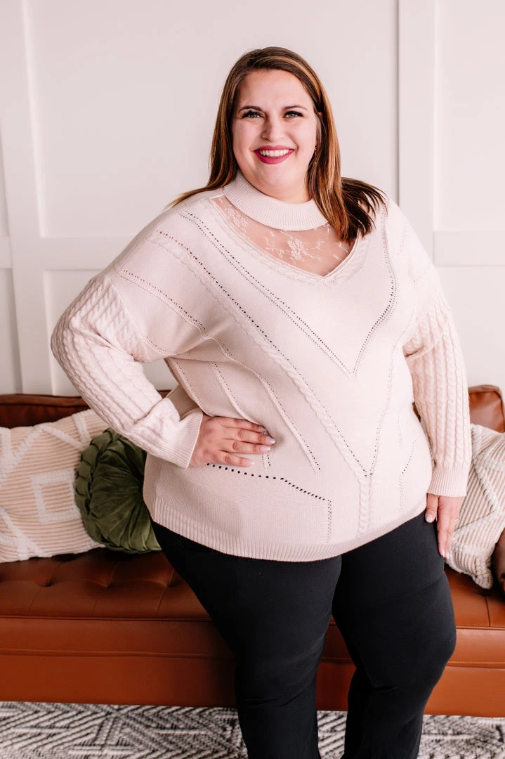 No Ship Drop Ship You Are So Beautiful Lace Sweater In Natural New Arrivals 7 No Ship Drop Ship You Are So Beautiful Lace Sweater In Natural New Arrivals