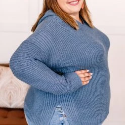 No Ship Drop Ship Sweater Weather In Azure Blue New Arrivals