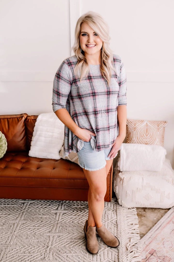 No Ship Drop Ship Don't Be Such A Square Plaid Print Asymmetrical Top 8 No Ship Drop Ship Don't Be Such A Square Plaid Print Asymmetrical Top