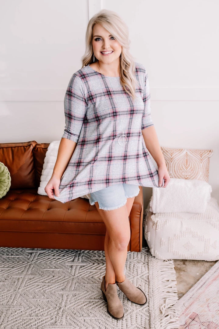 No Ship Drop Ship Don't Be Such A Square Plaid Print Asymmetrical Top 3 No Ship Drop Ship Don't Be Such A Square Plaid Print Asymmetrical Top