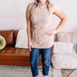 No Ship Drop Ship Say It With Style Mock Neck Top In Caramel New Arrivals