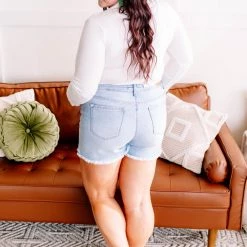 No Ship Drop Ship New Arrivals Twisted Sister Braided Waistband Judy Blue Jean Shorts