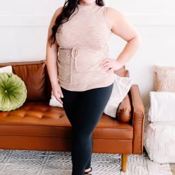 No Ship Drop Ship Say It With Style Mock Neck Top In Caramel New Arrivals