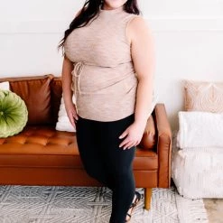 No Ship Drop Ship Say It With Style Mock Neck Top In Caramel New Arrivals