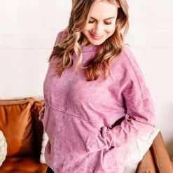 No Ship Drop Ship Before Time Pullover In Lilac New Arrivals