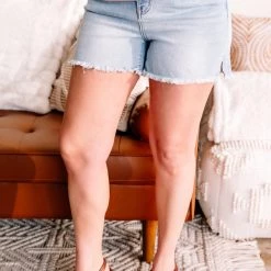 No Ship Drop Ship New Arrivals Twisted Sister Braided Waistband Judy Blue Jean Shorts