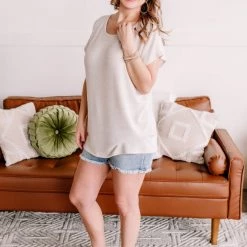 No Ship Drop Ship Round The Outside Tie Back Detail In Oatmeal