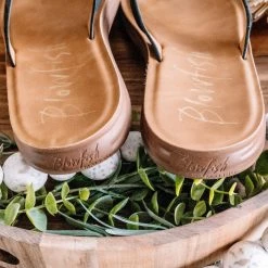 No Ship Drop Ship New Arrivals Black Sandstone Blowfish Flip Flop