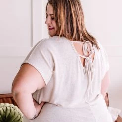 No Ship Drop Ship Round The Outside Tie Back Detail In Oatmeal