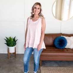 No Ship Drop Ship Lay It On Thick Sleeveless Top In Ballerina Pink 20 No Ship Drop Ship Lay It On Thick Sleeveless Top In Ballerina Pink