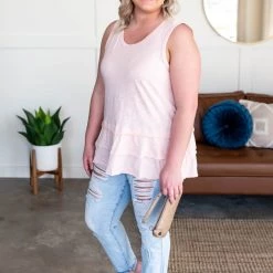 No Ship Drop Ship Lay It On Thick Sleeveless Top In Ballerina Pink