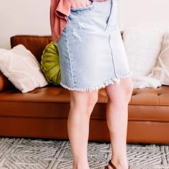 No Ship Drop Ship Blue Jean Baby, LA Lady Risen Denim Skirt New Arrivals