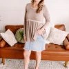 No Ship Drop Ship Soft Edges Crochet Knit Trim Top In Sand New Arrivals