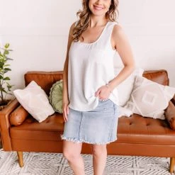 No Ship Drop Ship New Arrivals Making Headlines Ivory Blouse Tank With Pocket