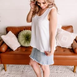 No Ship Drop Ship New Arrivals Making Headlines Ivory Blouse Tank With Pocket