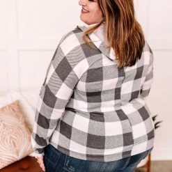 No Ship Drop Ship New Arrivals Weather The Storm Hooded Top In Charcoal + Ivory