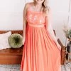 No Ship Drop Ship Setting Sun Dreamsicle Embroidered Dress New Arrivals