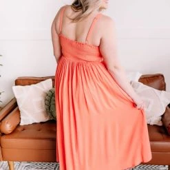 No Ship Drop Ship Setting Sun Dreamsicle Embroidered Dress New Arrivals