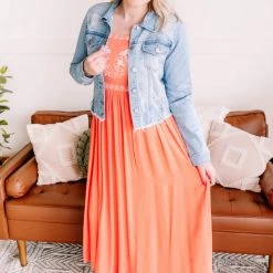 No Ship Drop Ship Setting Sun Dreamsicle Embroidered Dress New Arrivals