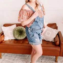 No Ship Drop Ship New Arrivals Only Good Vibes Short Overalls