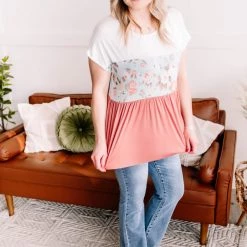 No Ship Drop Ship Always Be My Babydoll In Blue And Mauve Floral