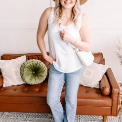 No Ship Drop Ship New Arrivals Making Headlines Ivory Blouse Tank With Pocket