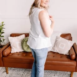 No Ship Drop Ship New Arrivals Making Headlines Ivory Blouse Tank With Pocket