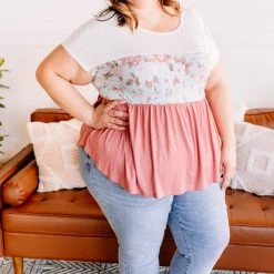 No Ship Drop Ship Always Be My Babydoll In Blue And Mauve Floral