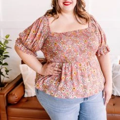 No Ship Drop Ship Flower Child Floral Smocked Blouse New Arrivals