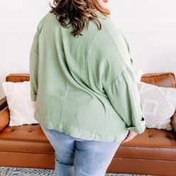 No Ship Drop Ship New Arrivals Slip The Collar Button Up Jacket In Sage