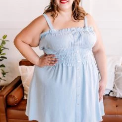 No Ship Drop Ship New Arrivals Holding It Together Smocked Button Up Dress In Baby Blue 17 No Ship Drop Ship New Arrivals Holding It Together Smocked Button Up Dress In Baby Blue