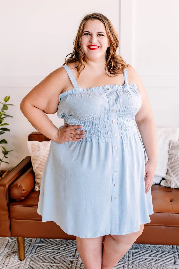 No Ship Drop Ship New Arrivals Holding It Together Smocked Button Up Dress In Baby Blue 8 No Ship Drop Ship New Arrivals Holding It Together Smocked Button Up Dress In Baby Blue