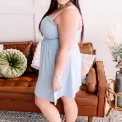 No Ship Drop Ship New Arrivals Holding It Together Smocked Button Up Dress In Baby Blue 21 No Ship Drop Ship New Arrivals Holding It Together Smocked Button Up Dress In Baby Blue