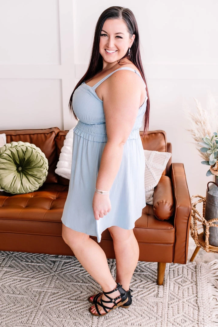 No Ship Drop Ship New Arrivals Holding It Together Smocked Button Up Dress In Baby Blue 12 No Ship Drop Ship New Arrivals Holding It Together Smocked Button Up Dress In Baby Blue