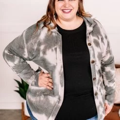 No Ship Drop Ship Speak My Peace Tie Dye Brushed Top In Vintage Olive