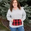 No Ship Drop Ship Plaid About You Hoodie In Gray Stripes