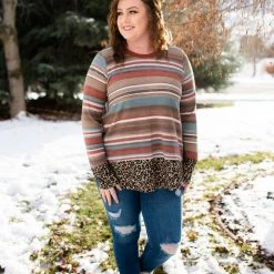 No Ship Drop Ship New Arrivals Dipped In Leopard Top