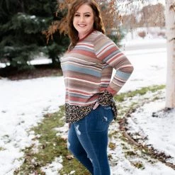 No Ship Drop Ship New Arrivals Dipped In Leopard Top