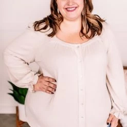 No Ship Drop Ship Find Your Way Back Button Down Top In Seashell