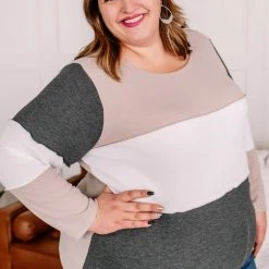 No Ship Drop Ship New Arrivals Peace And Love Thermal Color Block Top