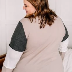 No Ship Drop Ship New Arrivals Peace And Love Thermal Color Block Top