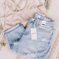 No Ship Drop Ship Back Story Sleeveless Criss Cross Top In Oatmeal