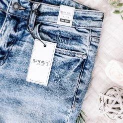 No Ship Drop Ship The Bees Knees Hi Rise Judy Blue Bermuda Shorts