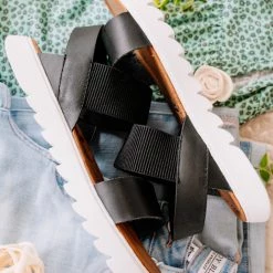 No Ship Drop Ship Blowfish Black Cosmic Dyecut Sandals