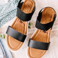 No Ship Drop Ship Blowfish Black Cosmic Dyecut Sandals